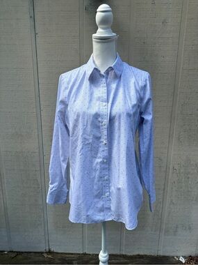 Lands' End Light Blue Printed Button-Down Shirt
